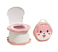 Makamsui Portable Foldable Travel Potty Seat for Toddler, Training Toilet Seat Emergency Toilet for Car, Children Toilet with Splash Guard for Toddler Travel, Camping, Indoor and Outdoor Use Pink