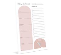 Makaplan 2021 Weekly Meal Planner and Grocery List Magnetic Notepad, 6x9 Inch, 52 Pages, Coral