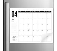 Makaplan Black & White Horizontal Magnetic Calendar January 2025 to June 2026-13.5x11 Inches 18 Months Fridge Calendar Magnet for Modern Office & Home Interiors
