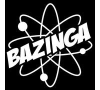 Makarios LLC Bazinga Atom Science Big Bang Cars Trucks Vans Walls Laptop MKR| White |5.5 x 5.5|MKR714