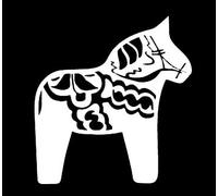 Makarios LLC Dala Horse Cars Trucks Vans Walls Laptop MKR| White |5.5 x 5|MKR772
