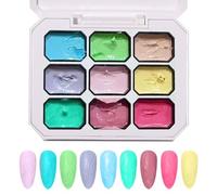 Makaron Olmalgel Nine Grid, Semi-Solid Nail Powder Colour Face Makeup Gel, 3D Structure, Seamless Colour Gradient - Perfect for Manicure, , Wedding Nail Design