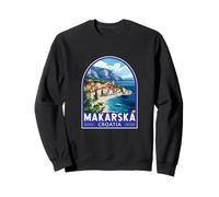 Makarska Croatia Travel Art Emblem Vintage Sweatshirt