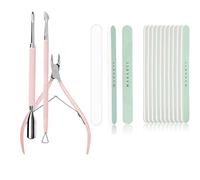 Makartt 3 Pcs Cuticle Remover Tool and 10PCS ail Files and Buffer Set - Cuticle Cutter Pusher and Nipper 400/6000 Fine Grit Emery Boards for Nails, Durable Shine Professional Nail Files Natural Nails
