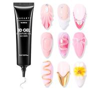 Makartt 3D Nail Gel for Nail Art - 15ml No Wipe Clear 3D Sculpting Nail Gel Polish, Multi-Use Nail Glue for Drawing, Molding & Decoration, Required UV/LED Light Cured