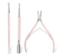 Makartt Cuticle Cutter with Pusher and Nipper - 3 Pcs Cuticle Remover Tool Set, Professional Stainless Steel Trimmer Clipper for Fingernails and Toenails Manicure Pedicure Tool