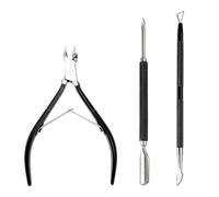 Makartt Cuticle Cutter with Pusher and Nipper - 3 Pcs Cuticle Remover Tool Set, Professional Stainless Steel Trimmer Clipper for Fingernails and Toenails Manicure Pedicure Tool