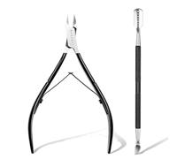 Makartt Cuticle Pusher and Nipper - 2 Pcs Cuticle Remover Tool Set, Professional Stainless Steel Trimmer Clipper for Fingernails and Toenails Manicure Pedicure Tool