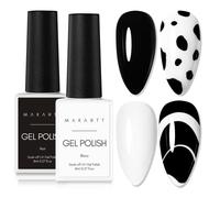 Makartt Gel Nail Polish Sets - 2 Pcs Black White Colors Gel Polish for Long lasting Nail Polish,Soak Off UV/LED Nails Lamp, Nail Art Varnish Manicure DIY