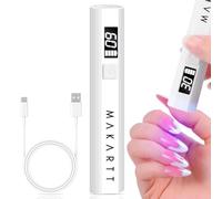 Makartt Handheld Mini UV Nail Lamp - Portable Nail Dryer for Curing Gel, UV Lamps for Gel Nails Polish Glue Rechargeable USB Nail Light with LCD 2 Timer for Fast Drying Home Salon Use LED