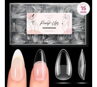 Makartt Medium Almond Nail Tips for Gel Extensions, 510pcs Half Matte Soft Gel, Pre-Buffed, No File Needed, Full Cover Acrylic False Nail, Fake Nails, Press on Nails, Long-Lasting, 15 Sizes