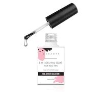 Makartt Nail Glue Extra Strong for Acrylic Nails, 3 in 1 Super Strong Brush On Nail Glue Base Coat Slip Solution, Long Lasting UV Glue for Press on Nails Adhesive Glue 15ML, Curing Needed