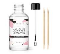 Makartt Nail Glue Remover for Press on Nails: 50ml Professional False Nail & Nail Tips Adhesive Remover, 5S Quick Glues & Semi-Cured Sticker Brush On Nail Remover with 2 Wooden Sticks for DIY Manicure