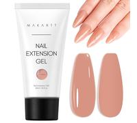 Makartt Poly Nail Gel, Long Lasting 3D Gel for Nail Art, Quick Nail Builder Extension Gel 50ML, Natural Look White Pink Clear Rosy for Technician Starter DIY Salon for Woman (A-Siesta)