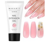 Makartt Poly Nail Gel - Long Lasting 3D Gel for Nail Art, Quick Nail Builder Extension Gel 50ML, Natural Look White Pink Clear Rosy for Technician Starter DIY Salon for Woman
