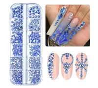 Makartt Rhinestones, Crystal Nail Gems, Flat Back Gems Crystal Nail Rhinestones for Nail, Nail Diamonds Stone Nail Charms DIY Crafts Makeup Nail Accessories