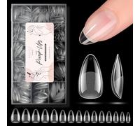 Makartt Short Almond Nail Tips for Gel Nails, Pack of 510 Semi-Matte Pre-Buffered Soft Gel Tips, No Filing Required. Full Surface Acrylic Tips Durable, 15 Sizes, Perfect Gel Nail Tips for Easy