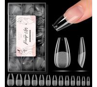 Makartt Short Ballerina Nail Tips for Gel Extensions, 510pcs Half Matte Soft Gel, Pre-Buffed, No File Needed, Full Cover Acrylic False Nail, Fake Nails, Press on Nails, Long-Lasting, 15 Sizes