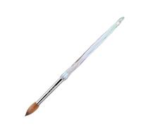 MakarttPro Kolinsky Crimped Acrylic Nail Brush for Acrylic Powder and EMA Monomer Application, Made for Professional Nail Technicians and Beginner Nail Students, Size #16