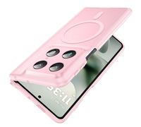 MAKAVO Magnetic for Motorola Razr Fold Case 2026 [Compatible with MagSafe] Slim Thin Translucent Matte Phone Case with Camera Cover, Silicone Shockproof Phone Case, Pink