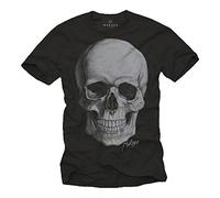 MAKAYA Cool Biker t-Shirt for Men Skull Black Size XXXXL