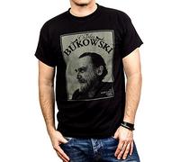 MAKAYA Cool Vintage T-Shirt for Men Charles Bukowski Black Size XXL