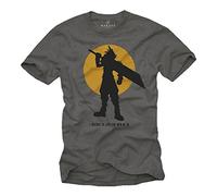 MAKAYA Final Gamer T-Shirt - Fantasy Xv - I Decided to Live for Both of us - Gray Size XXL