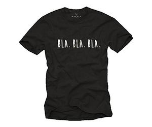 MAKAYA Funny Slogan T-Shirts for Men - Print Bla Bla - Black Size M