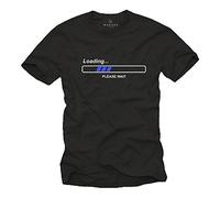 MAKAYA Geek T-Shirt for Men Loading Please Wait Black XXL