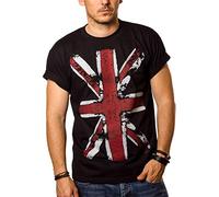 MAKAYA Great Britain Flag T-Shirt United Kingdom - Union Jack Vintage Black L