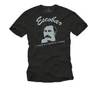 MAKAYA Mafia Gangster t-Shirt for Men Pablo Escobar Black Size S