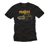 MAKAYA Mens American Muscle Car Graphic T-Shirt - Classic Vintage Designer Tee with Retro Print for Car Lovers & Enthusiasts Black M
