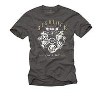 MAKAYA Mens Big Block T-Shirt V8 Engine Model Grey Size XXXXL