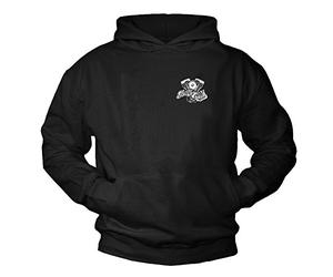 MAKAYA Men's Motorcycle Hoodie V2 Engine - Biker Pullover with Front & Back Print, Custom Motorbike Sweatshirt for Riders, Vintage Chopper Style Hooded Sweater Gift Black XL