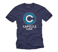MAKAYA Mens T-Shirt Cool Graphic Design - Capsule Corp Dragon Blue Size M