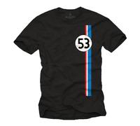 MAKAYA Mens T-Shirt with Number 53 Vintage Retro Tee Classic Car Graphic Design