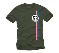 MAKAYA Mens T-Shirt with Number 53 Vintage Retro Tee Classic Car Graphic Design