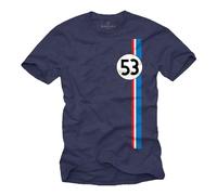 MAKAYA Mens T-Shirt with Number 53 Vintage Retro Tee Classic Car Graphic Design