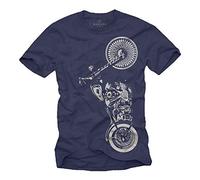 MAKAYA Motorbike Accessories for Men - Motorcycle T-Shirt Blue Size XXXXL