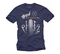 MAKAYA Motorbike Accessories for Men - Vintage Motorcycle T-Shirt Blue L