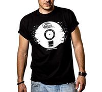 MAKAYA Music Dj T-Shirts for Men Vinyl Record Black Size M