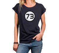 MAKAYA Oversized Women's Tshirt - 73 Sheldon Magic Number - Plus Size Top Funny Nerd Tee Shirt Theory Blue S