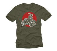 MAKAYA Scooter Gifts & Accessories - Retro Tuning - Mens Tee Shirt Green Size M