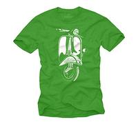 MAKAYA Scooter Gifts for Men - Retro T-Shirt Motorbike Accessories Light-Green XXXXL