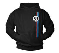 MAKAYA Sweatshirt with Numbers On It Birthday Hoodie 53 Printed Sweater Retro Vintage Pullover Boys Mens Gifts for Him Black L