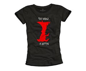 MAKAYA This World is Rotten - Cosplay Womens T-Shirt Notebook Black Edition M