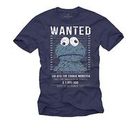 MAKAYA Wanted Monster Men`s T-Shirt - Blue M