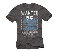 MAKAYA Wanted Monster Men`s T-Shirt - Cookie Grey XXL