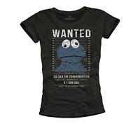 MAKAYA Wanted Monster T-Shirt for Women - Black L