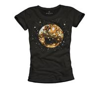 MAKAYA Womens Disco Ball T-Shirt Vintage Party Top Summer Outfit Graphic Tee